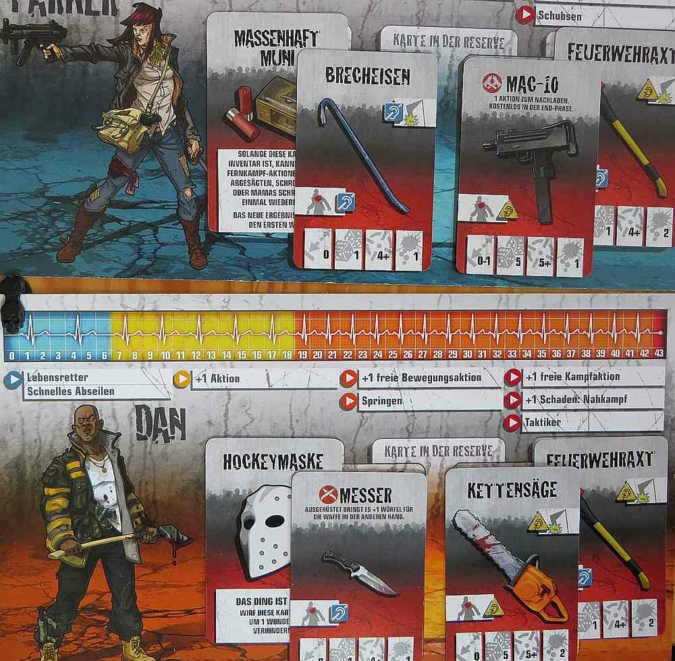„Zombicide - Rue Morgue" - Charakterkarten